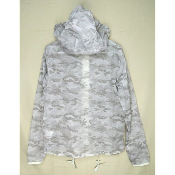 Zyia Gray Camo Light Windbreaker Jacket Zip Up Hoodie Performance Running Small - Picture 6 of 10